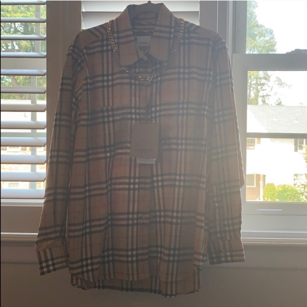 Burberry Chain Detail Vintage Flannel Check Shirt